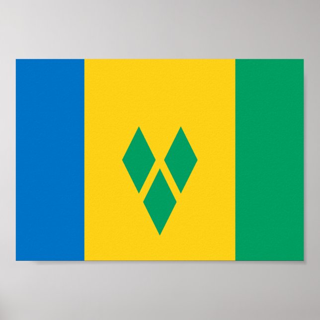 St. Vincent und die Grenadinen-Flagge Poster (Vorne)