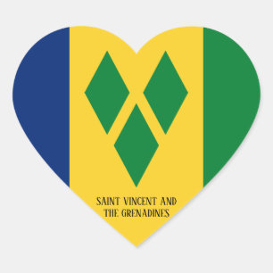 St. Vincent und die Grenadinen Flagge Splendid Herz-Aufkleber