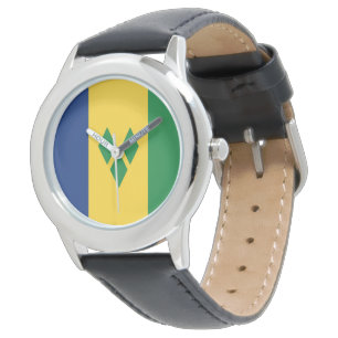 St Vincent und die Grenadinen-Flagge Vincy Armbanduhr