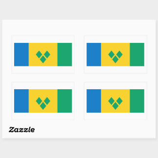 St. Vincent und die Grenadinen-Flaggenaufkleber Rechteckiger Aufkleber