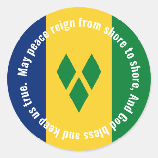 St. Vincent und die Grenadinen Flaggenhymne Vincy Runder Aufkleber