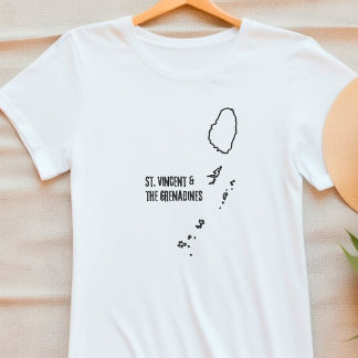 St Vincent und die Grenadinen Landkarte Kontur T-Shirt