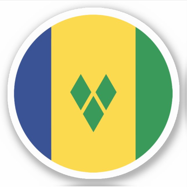 St. Vincent und die Grenadinen-Rundkleber Aufkleber (Vorderseite)