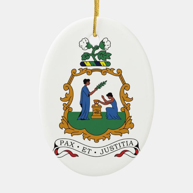 St. Vincent und die Grenadinen Wappen Keramikornament (Vorne)