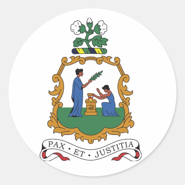 St. Vincent und die Grenadinen-Wappen Runder Aufkleber (Vorderseite)