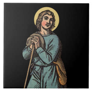 St. Wendelin hütet Schafe Fliese