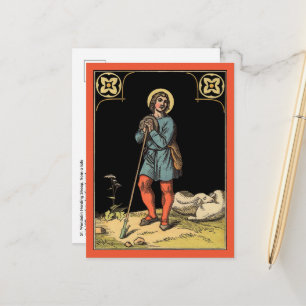 St. Wendelin hütet Schafe Postkarte