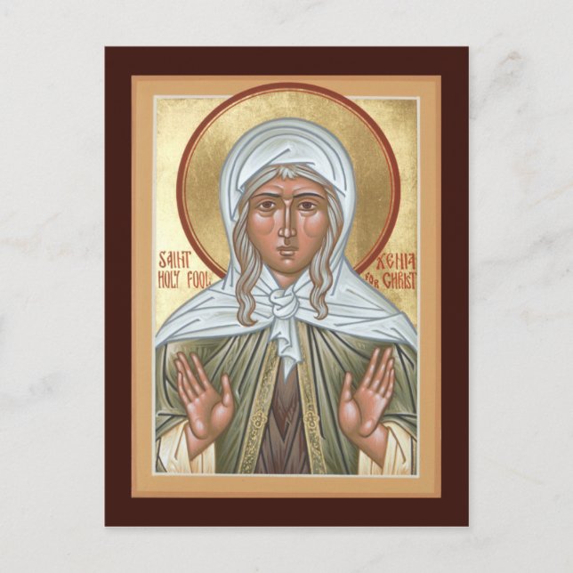St. Xenia von St. Petersburg Gebetskarte Postkarte (Vorderseite)