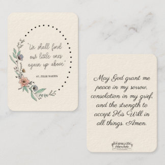 St. Zelie Martin Consolation fausse-couche Carte S