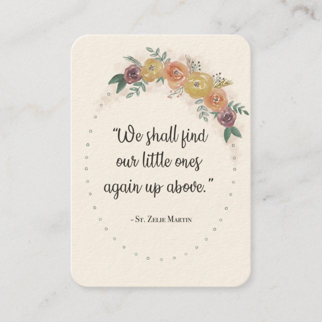 St. Zelie Martin - Trost Visitenkarte (Vorderseite)