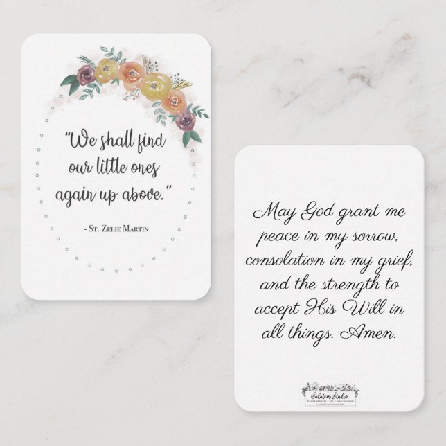 St. Zelie Martin - Trost Visitenkarte (Vorne/Hinten)