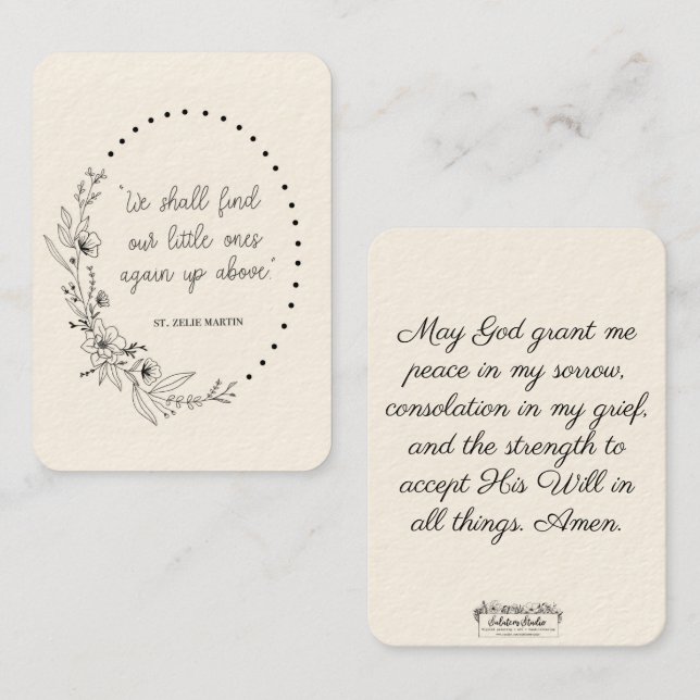 St. Zelie Martin - Trost Visitenkarte (Vorne/Hinten)