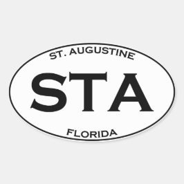STA - St. Augustine Florida Ovaler Aufkleber