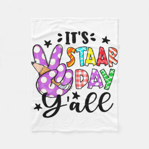 Staar Day Yall Peace Sign Teacher Funny Test Day Fleecedecke