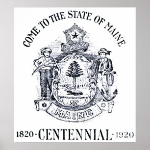 Staat 1920 von MaineCentennial Poster