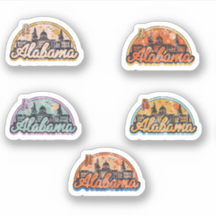 Staat Alabama in großen Zügen Aufkleber