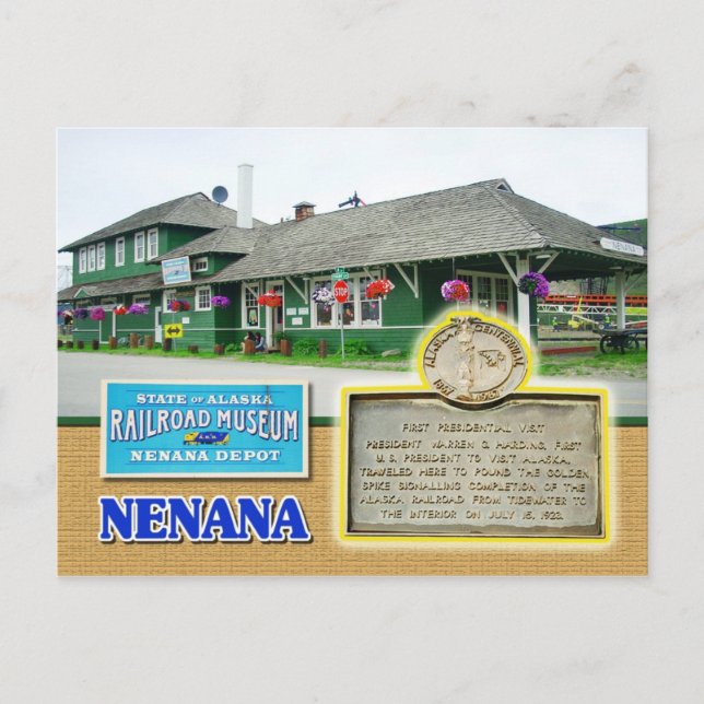 Staat Alaska Eisenbahn Museum, Nenana, Alaska Postkarte (Vorderseite)