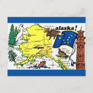 Staat Alaska Karte Postkarte