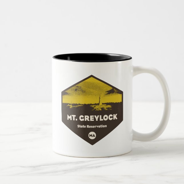Staat Berg Greylock Massachusetts Zweifarbige Tasse (Rechts)