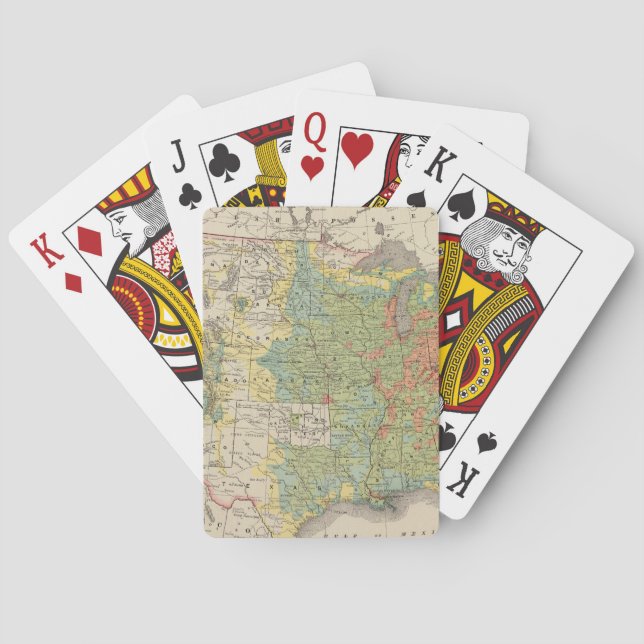 Staat-Bevölkerungs-Dichte, 1890 Spielkarten (Rückseite)