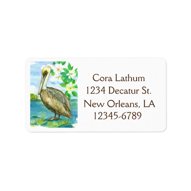 Staat Bird of Louisiana Pelican Rücksendeadresse Adressaufkleber (Vorne)