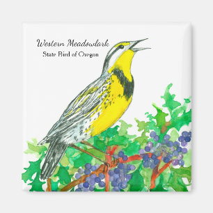 Staat Bird of Oregon Wasserfarbe Meadowlark Magnet