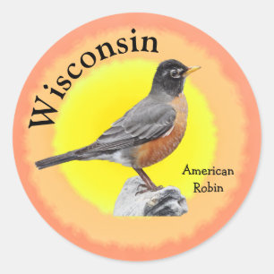 Staat Bird of Wisconsin Runder Aufkleber