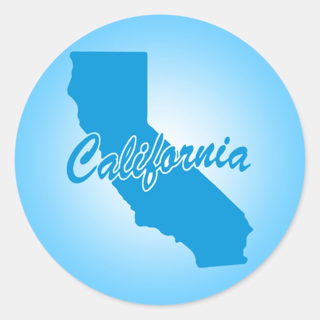 Staat California Classic Round Sticker (Vorderseite)