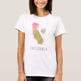 *~* STAAT CALIFORNIA - Glitzer Karte Rosa Herz T-Shirt