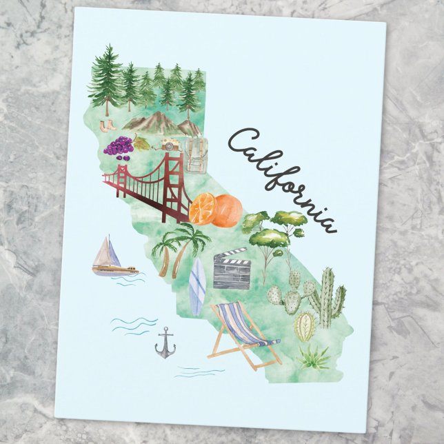 Staat California Postkarte (Close up)