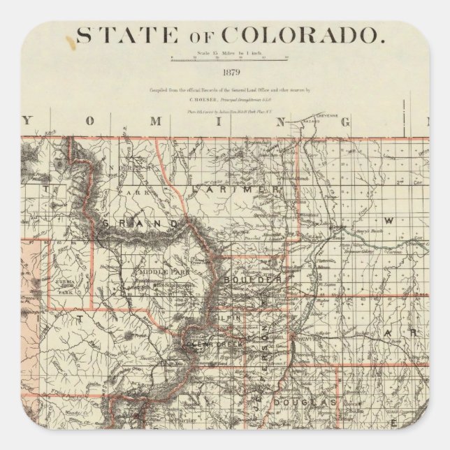 Staat Colorado Quadratischer Aufkleber (Vorderseite)