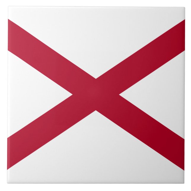Staat der Alabama-Flagge Fliese (Vorderseite)