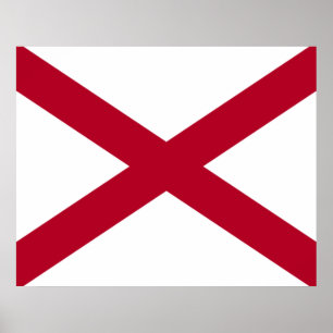 Staat der Alabama-Flagge Poster