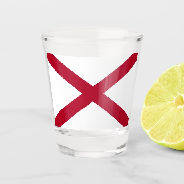 Staat der Alabama-Flagge Schnapsglas (Vorderseite)