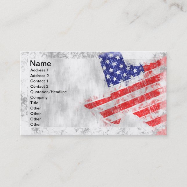 Staat der amerikanischen Flagge von Texas Visitenkarte (Vorderseite)