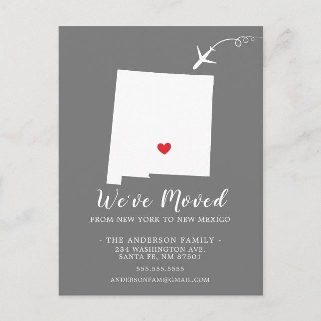 Staat der Ankündigung verschieben NEUE MEXIKO-Post Postkarte (Vorderseite)