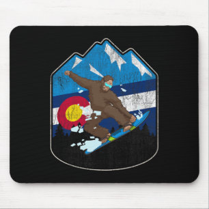 Staat der Colorado Flag Snowboarden Geschenk Bigfo Mousepad