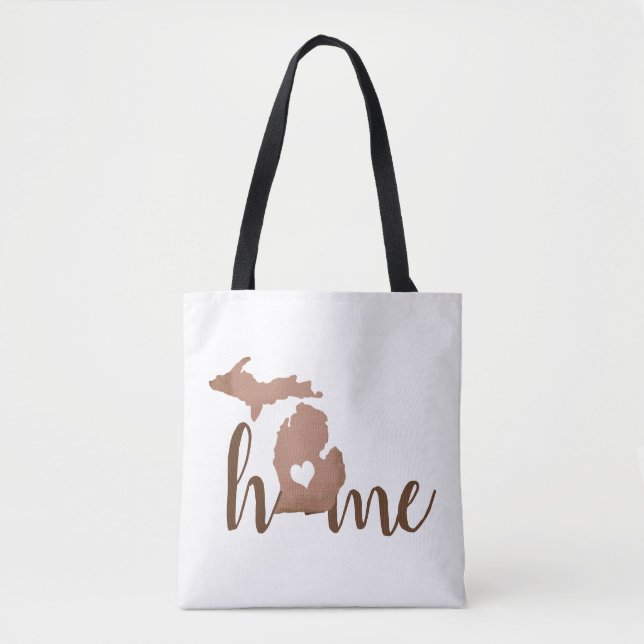 Staat der Copper-Silhouette "Zuhause" von Michigan Tasche (Vorderseite)