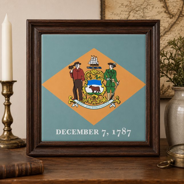 Staat der Delaware-Flagge Fliese (State of Delaware Flag Tile)