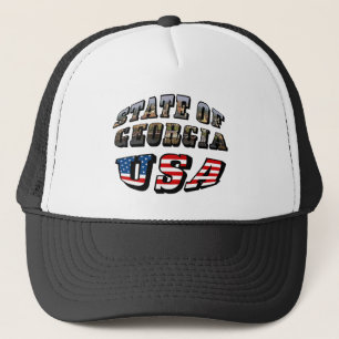 Staat der Fahne Georgiens und USA Truckerkappe