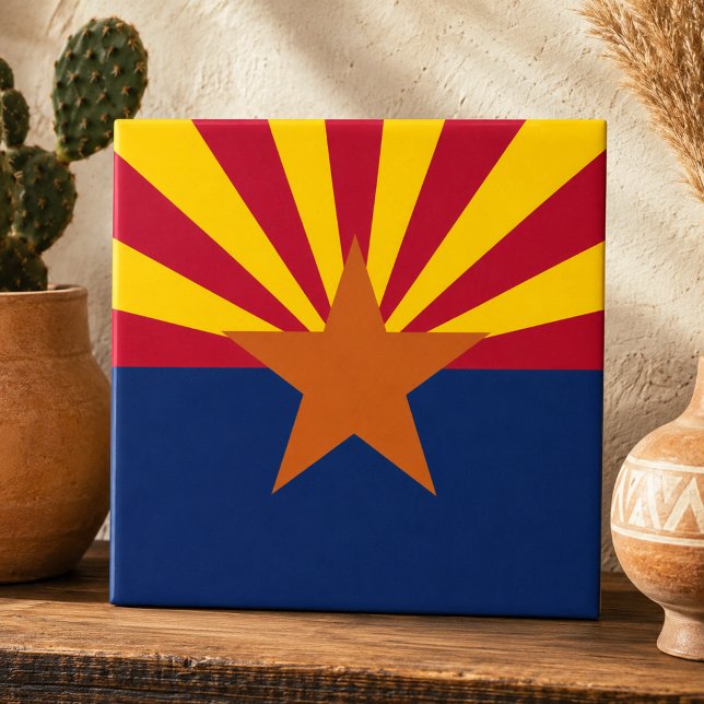 Staat der Flagge von Arizona Fliese (State of Arizona Flag Ceramic Tile)