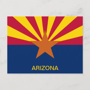 Staat der Flagge von Arizona Postkarte
