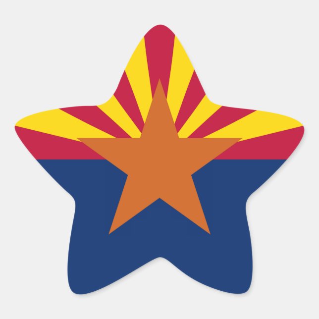Staat der Flagge von Arizona Stern-Aufkleber (Vorderseite)