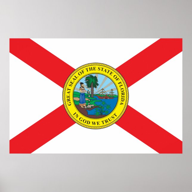 Staat der Flagge von Florida Poster (Vorne)