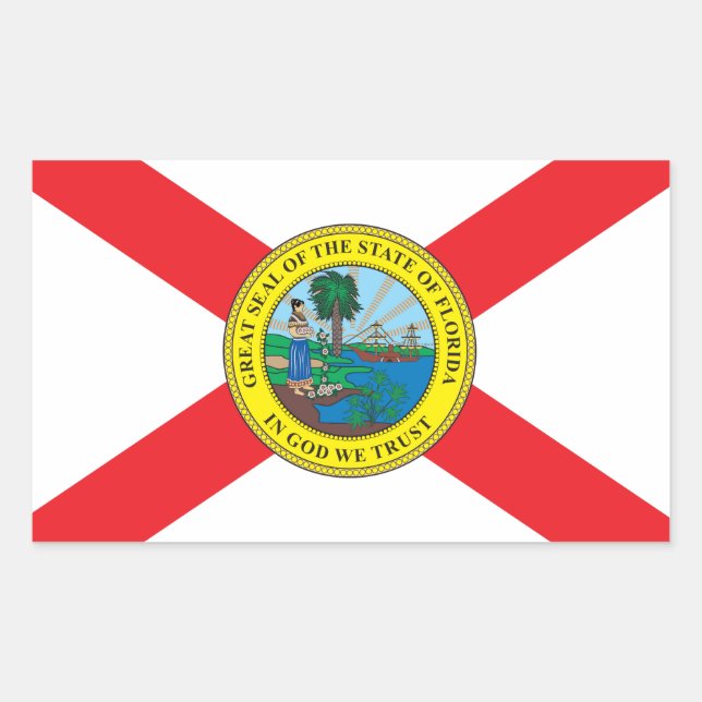 Staat der Flagge von Florida Rechteckiger Aufkleber (Vorderseite)