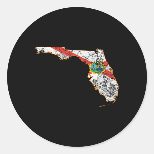 Staat der Flagge von Florida Runder Aufkleber (Vorderseite)