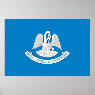 Staat der Flagge von Louisiana Poster