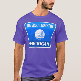 Staat der Großen Seen Michigan Retro Abzeichen Bla T-Shirt