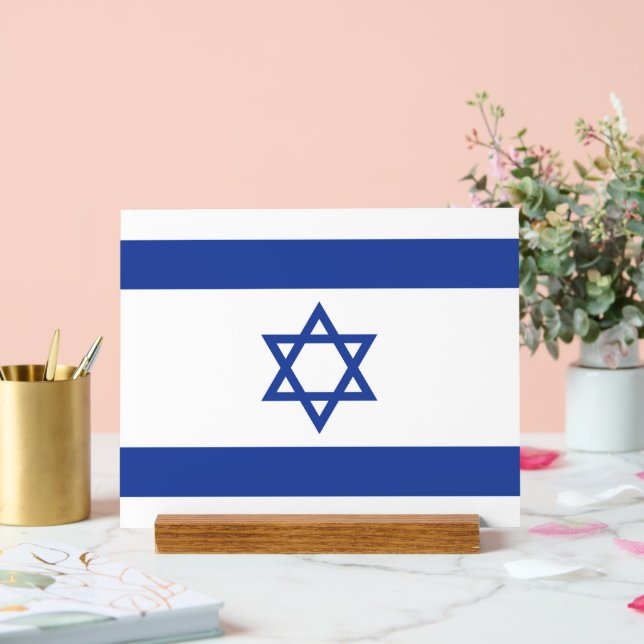 Staat der israelischen Flagge, Stern des jüdischen Acrylschild (Hochzeit)