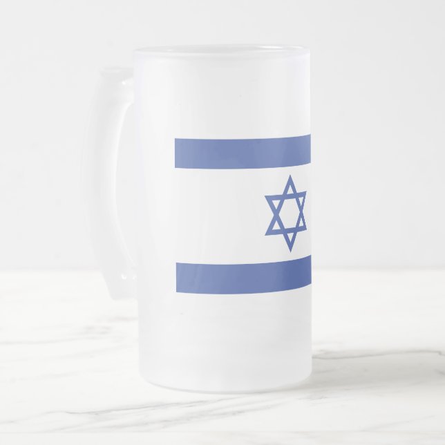 Staat der israelischen Flagge, Stern des jüdischen Mattglas Bierglas (Vorderseite Links)